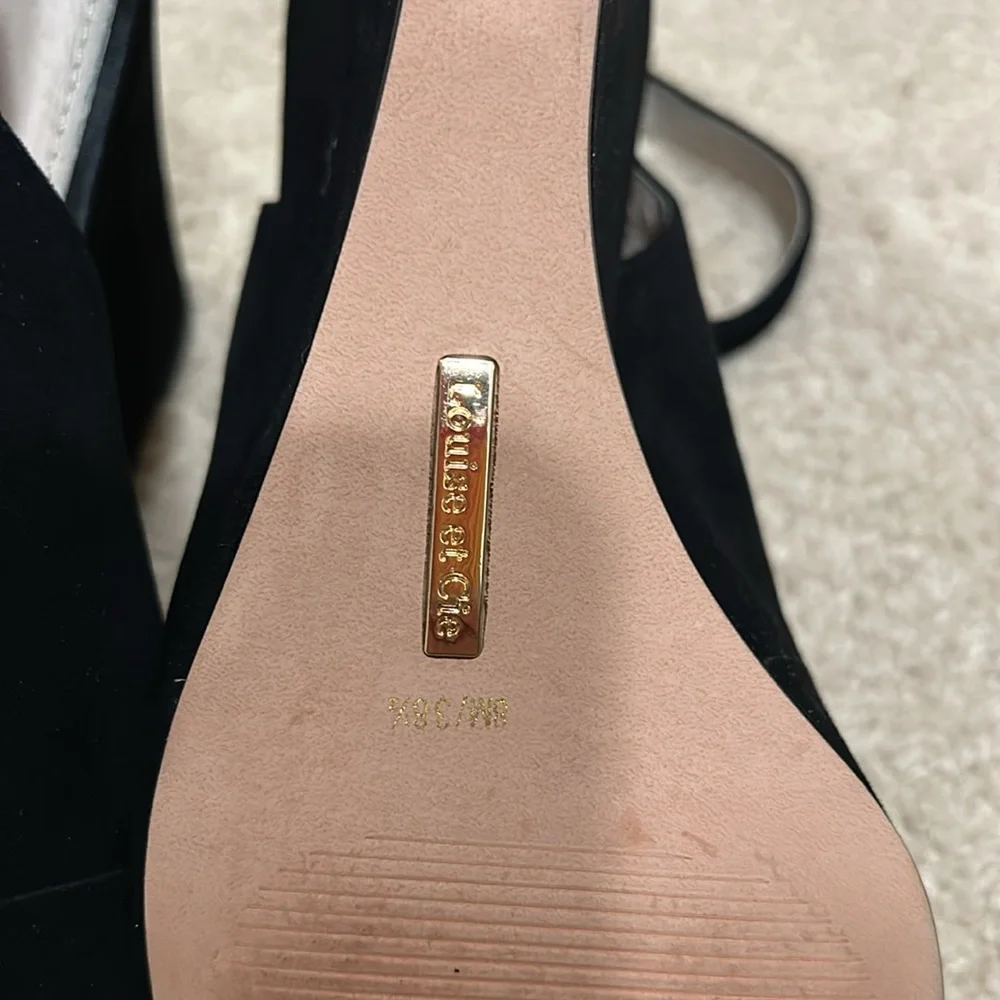 Louise Et Cie Piarissa Open Toe Wedge Sandal- Black Suede - Picture 5 of 5
